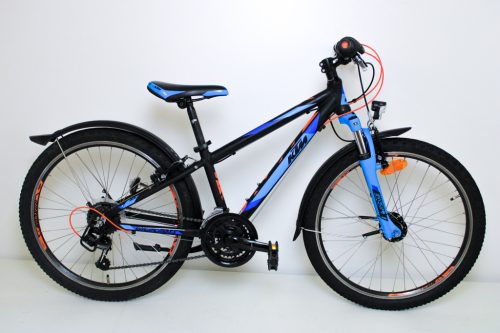 KTM Wild Cross 24"-os gyermek kerékpár, 18 fokozatú Shimano váltó, Suntour M3010 teleszkóp, 31cm