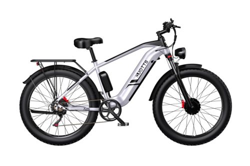Duotts F26 Pro Ezüst 26"-os elektromos kerékpár 960Wh, 1x7 fokozatú Shimano váltó, Teleszkóp, 46cm