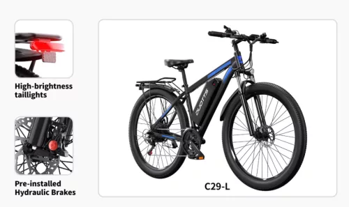 DUOTTS C29 L 29"-os elektromos kerékpár 720Wh, 21 fokozatú Shimano váltó, Teleszkóp