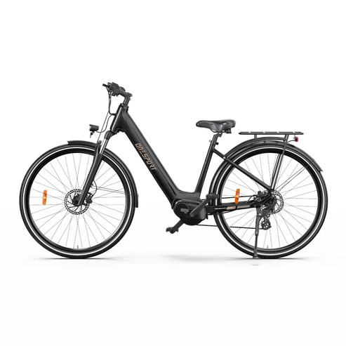 Onesport OT07 Fekete 27,5"-os elektromos kerékpár 375Wh, 1x7 fokozatú Shimano Altus váltó, Teleszkóp, 50cm