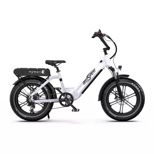 Onesport OT08 Pro Fehér 20"-os elektromos kerékpár 2*850Wh, 1x7 fokozatú Shimano váltó, Teleszkóp