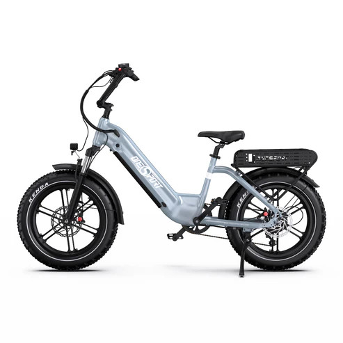 Onesport OT08 Pro Szürke 20"-os elektromos kerékpár 2*850Wh, 1x7 fokozatú Shimano váltó, Teleszkóp